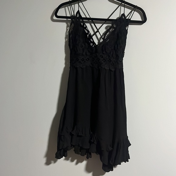 Free People One Adella Black Slip Dress - Picture 2 of 6